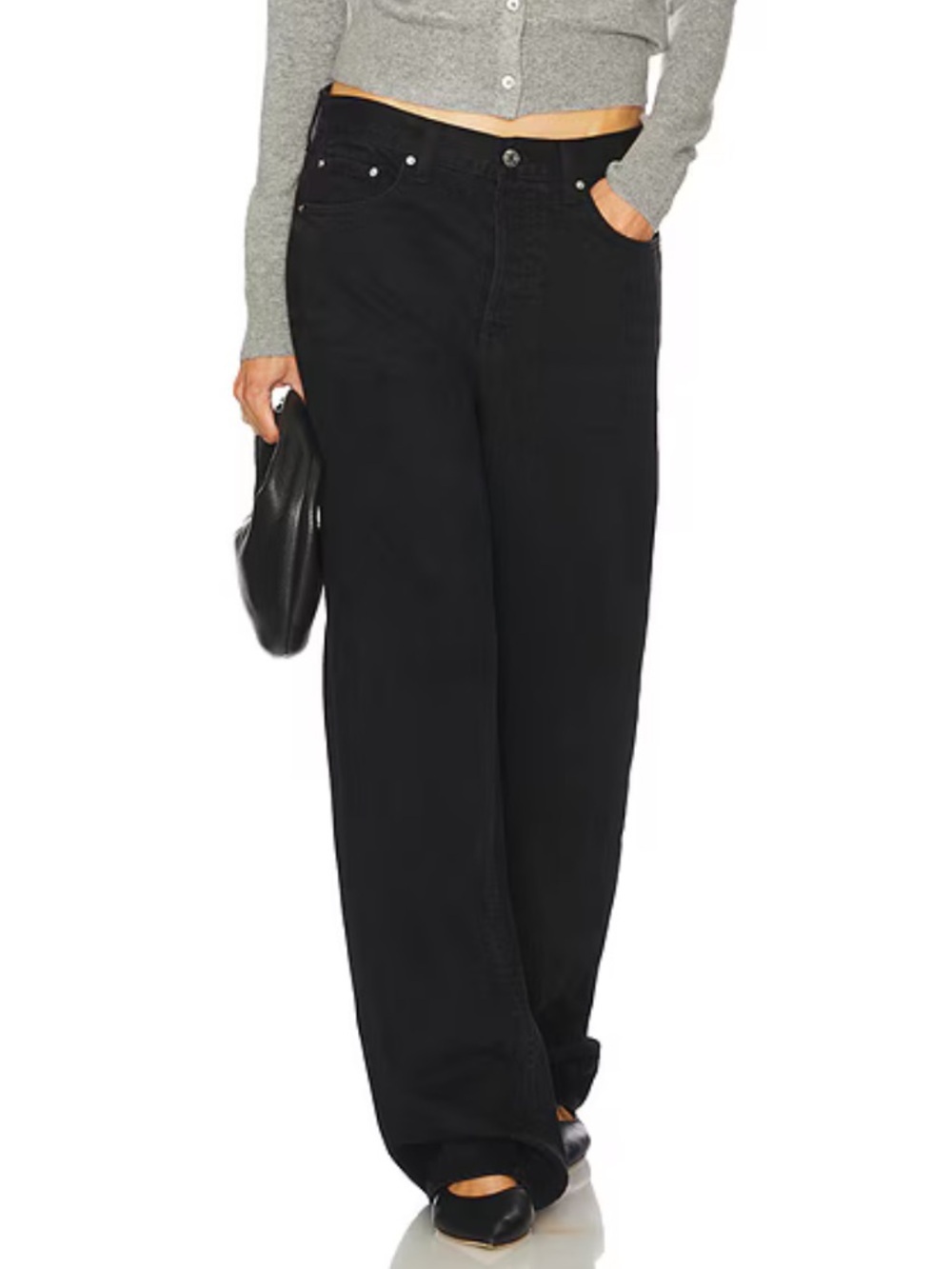 GRLFRND Womens black the Bella low rise boyfriend button fly jeans 27